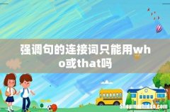 强调句的连接词只能用who或that吗