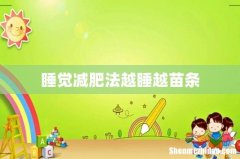 睡觉减肥法越睡越苗条