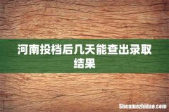 河南投档后几天能查出录取结果