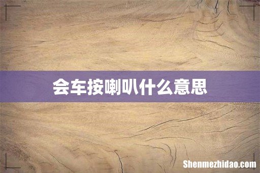 会车按喇叭什么意思