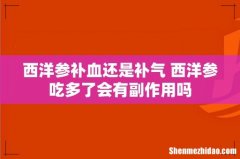 西洋参补血还是补气 西洋参吃多了会有副作用吗