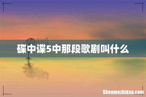 碟中谍5中那段歌剧叫什么