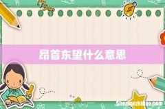 昂首东望什么意思
