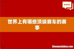 世界上有哪些顶级赛车的赛事