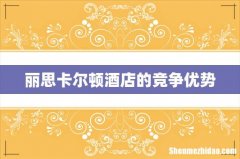 丽思卡尔顿酒店的竞争优势