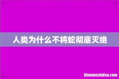 人类为什么不将蛇彻底灭绝