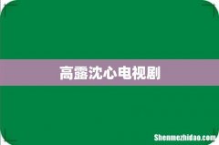 高露沈心电视剧
