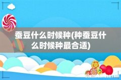 种蚕豆什么时候种最合适 蚕豆什么时候种