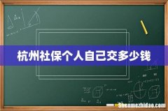 杭州社保个人自己交多少钱