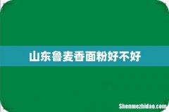 山东鲁麦香面粉好不好