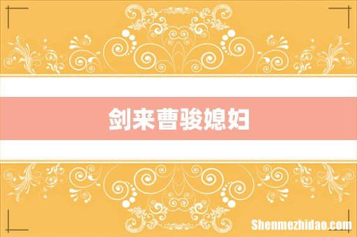 剑来曹骏媳妇