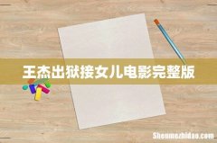 王杰出狱接女儿电影完整版