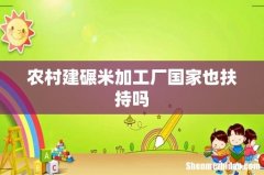 农村建碾米加工厂国家也扶持吗