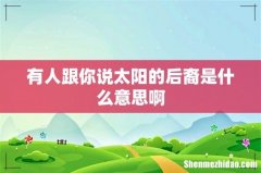 有人跟你说太阳的后裔是什么意思啊