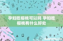 孕妇吃樱桃可以吗 孕妇吃樱桃有什么好处