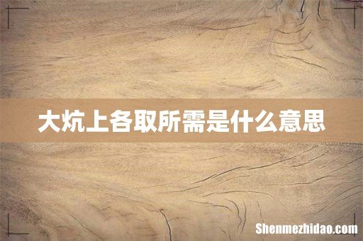 大炕上各取所需是什么意思