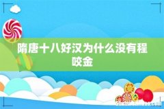 隋唐十八好汉为什么没有程咬金
