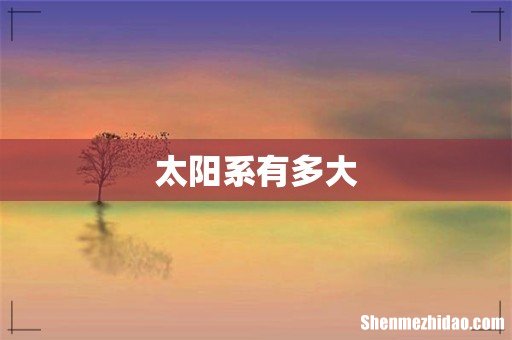 太阳系有多大