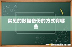 常见的数据备份的方式有哪些