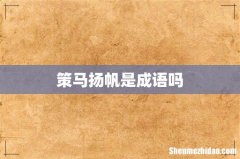 策马扬帆是成语吗