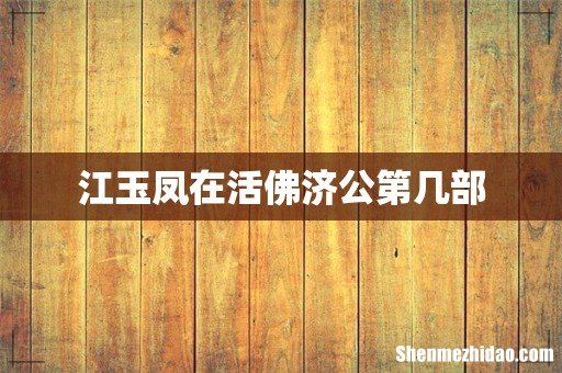 江玉凤在活佛济公第几部