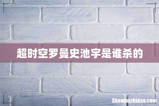 超时空罗曼史池宇是谁杀的