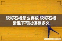 软籽石榴怎么存放 软籽石榴常温下可以保存多久