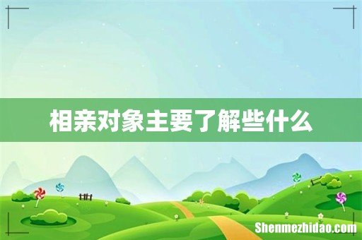 相亲对象主要了解些什么