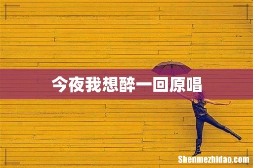 今夜我想醉一回原唱
