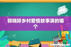 郭晓婷乡村爱情故事演的哪个