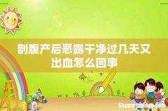 剖腹产后恶露干净过几天又出血怎么回事