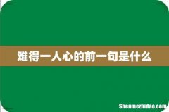 难得一人心的前一句是什么