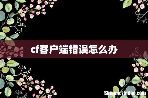 cf客户端错误怎么办