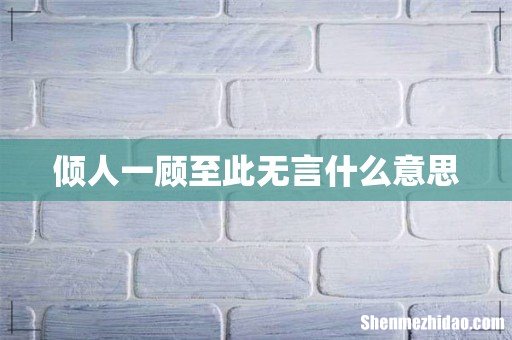 倾人一顾至此无言什么意思