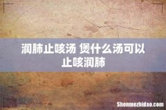 润肺止咳汤 煲什么汤可以止咳润肺