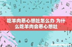 吃羊肉恶心想吐怎么办 为什么吃羊肉会恶心想吐