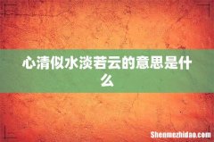 心清似水淡若云的意思是什么