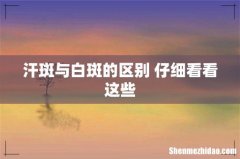 汗斑与白斑的区别 仔细看看这些