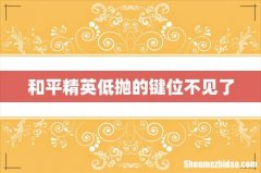 和平精英低抛的键位不见了