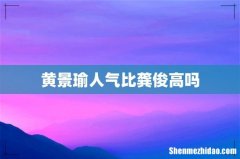黄景瑜人气比龚俊高吗