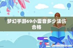 梦幻手游69小雷音多少法伤合格