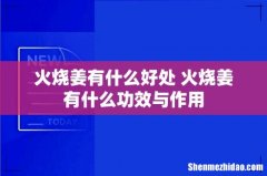 火烧姜有什么好处 火烧姜有什么功效与作用