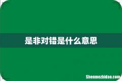 是非对错是什么意思