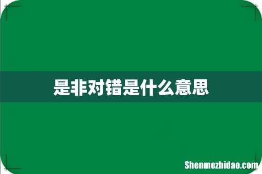 是非对错是什么意思