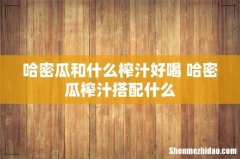 哈密瓜和什么榨汁好喝 哈密瓜榨汁搭配什么