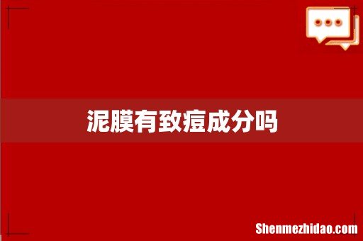 泥膜有致痘成分吗