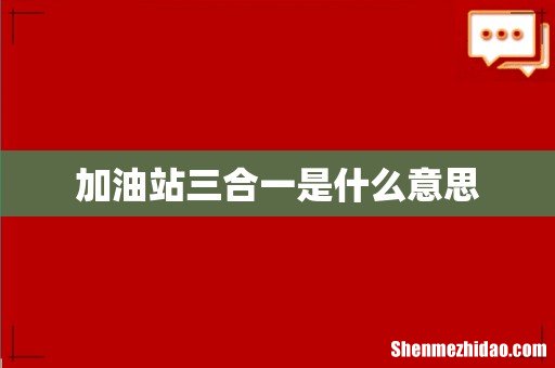 加油站三合一是什么意思
