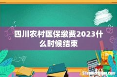 四川农村医保缴费2023什么时候结束