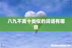 八九不离十类似的词语有哪些