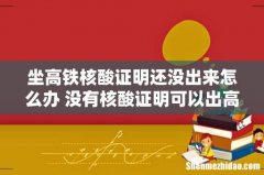 坐高铁核酸证明还没出来怎么办 没有核酸证明可以出高铁站吗